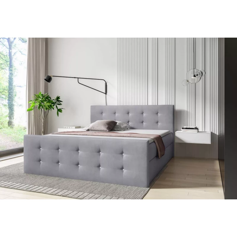 Bett SCARLETT – 120 x 220 cm, Hellgrau + GRATIS Matratzenauflage