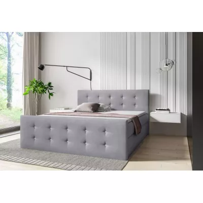 Bett SCARLETT – 120 x 220 cm, Hellgrau + GRATIS Matratzenauflage
