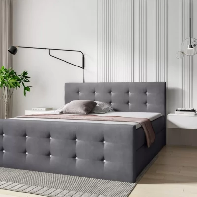 Bett SCARLETT – 120 x 220 cm, grau + GRATIS Matratzenauflage