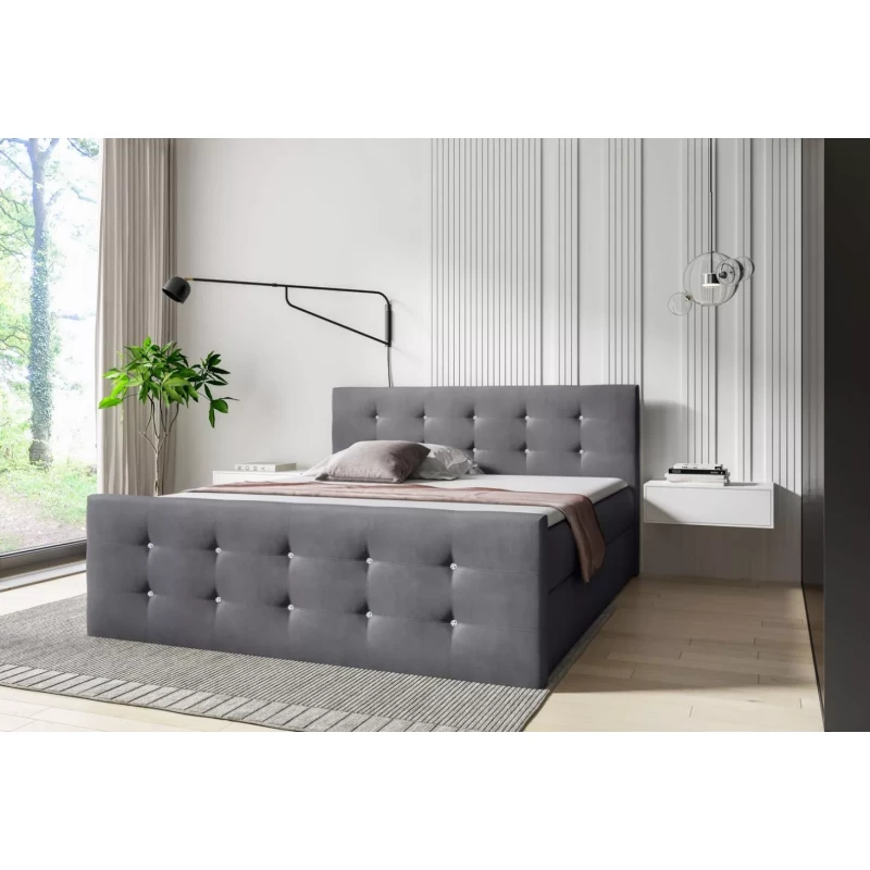 Bett SCARLETT – 120 x 220 cm, grau + GRATIS Matratzenauflage