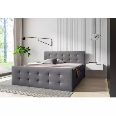 Bett SCARLETT – 120 x 220 cm, grau + GRATIS Matratzenauflage