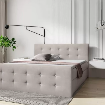 Bett SCARLETT – 120 x 220 cm, beige + GRATIS Matratzenauflage