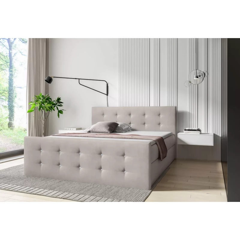 Bett SCARLETT – 120 x 220 cm, beige + GRATIS Matratzenauflage