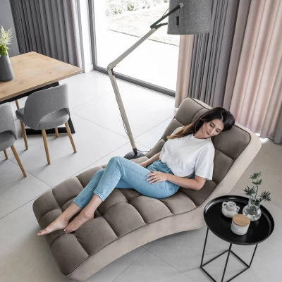 LIOREN Chaiselongue-Polsterung - grau-beige