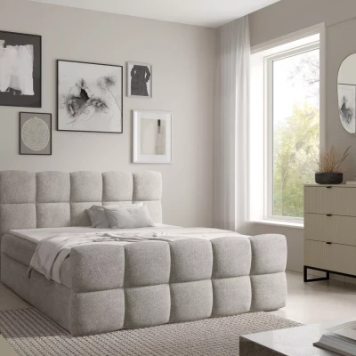 Continental-Bett 120x220 ISEMBARD - Platingrau + Matratzenauflage