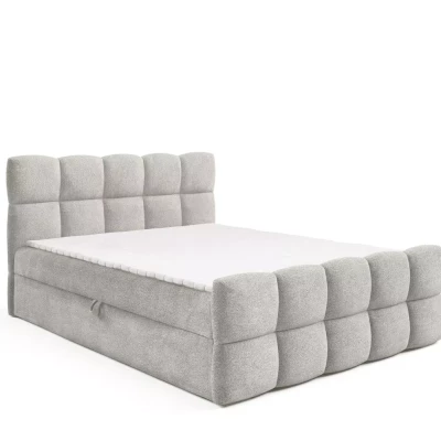 Continental-Bett 120x220 ISEMBARD - Platingrau + Matratzenauflage