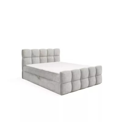 Continental-Bett 120x220 ISEMBARD - Platingrau + Matratzenauflage