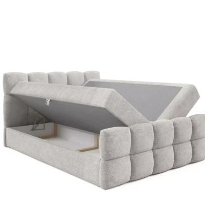 Continental-Bett 120x220 ISEMBARD - Platingrau + Matratzenauflage