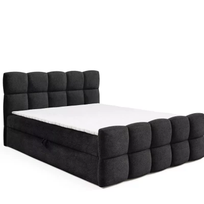 Continental-Bett 120x220 ISEMBARD - schwarz + Matratzenauflage