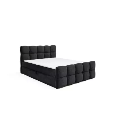 Continental-Bett 120x220 ISEMBARD - schwarz + Matratzenauflage