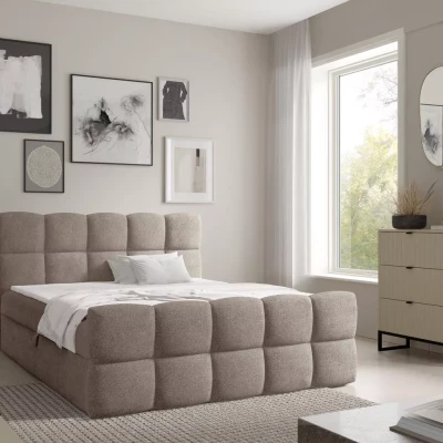 Continental-Bett 120x220 ISEMBARD - grau + Matratzenauflage