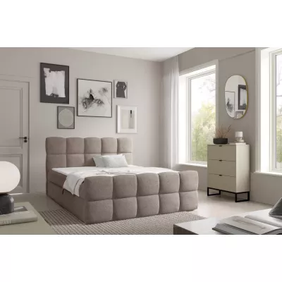 Continental-Bett 120x220 ISEMBARD - grau + Matratzenauflage
