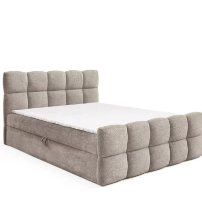 Continental-Bett 120x220 ISEMBARD - grau + Matratzenauflage