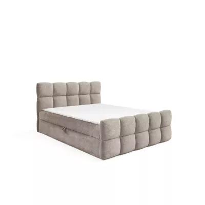 Continental-Bett 120x220 ISEMBARD - grau + Matratzenauflage