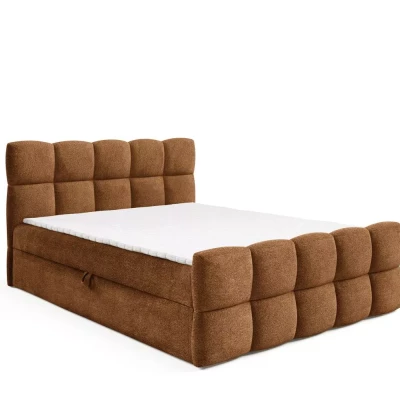 Continental-Bett 120x220 ISEMBARD - braun + Matratzenauflage