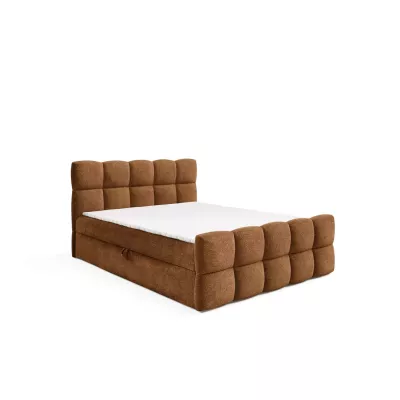Continental-Bett 120x220 ISEMBARD - braun + Matratzenauflage