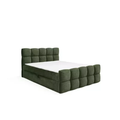 Kontinentales Bett 120x220 ISEMBARD - Flaschengrün + Matratzenauflage