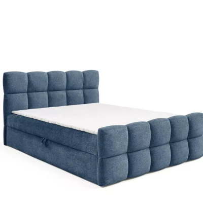 Continental-Bett 120x220 ISEMBARD - blau + Matratzenauflage
