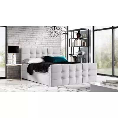 Gepolstertes Boxspringbett IVANA 1 LUX – 120 x 220 cm, Hellgrau + GRATIS Matratzenauflage