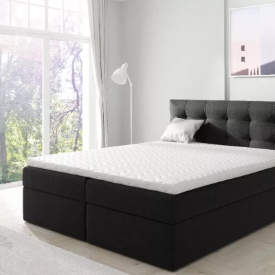 Gepolstertes Boxspringbett 120x220 IVANA 1 - schwarz + GRATIS Matratzenauflage