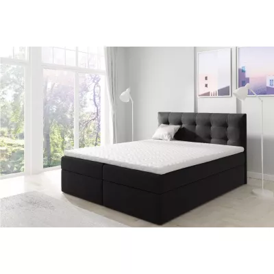 Gepolstertes Boxspringbett 120x220 IVANA 1 - schwarz + GRATIS Matratzenauflage