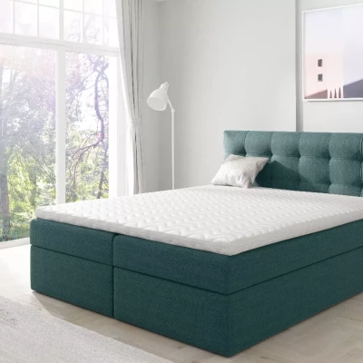 Gepolstertes Boxspringbett 120x220 IVANA 1 - blau + GRATIS Matratzenauflage