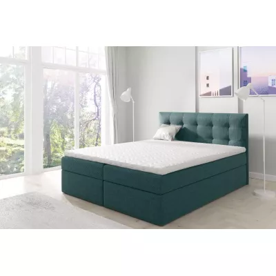 Gepolstertes Boxspringbett 120x220 IVANA 1 - blau + GRATIS Matratzenauflage