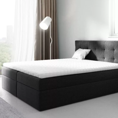Gepolstertes Boxspringbett 120x220 IVANA 2 - schwarz + GRATIS Matratzenauflage