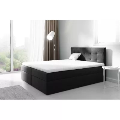 Gepolstertes Boxspringbett 120x220 IVANA 2 - schwarz + GRATIS Matratzenauflage