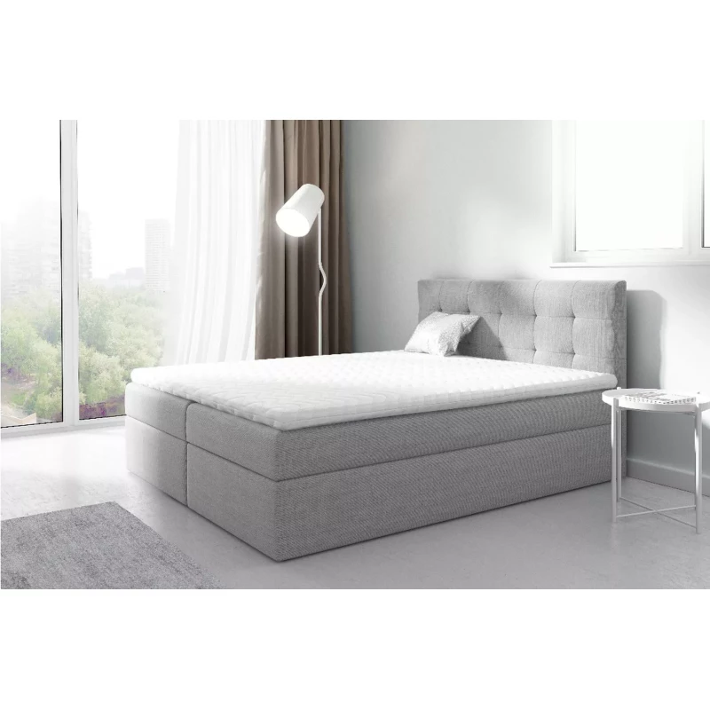 Gepolstertes Boxspringbett 120x220 IVANA 2 - grau + GRATIS Matratzenauflage