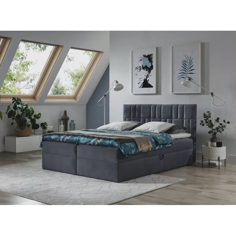 Bettgestell IVANA 3 (120 x 220 cm) – Dunkelgrau + GRATIS Matratzenauflage