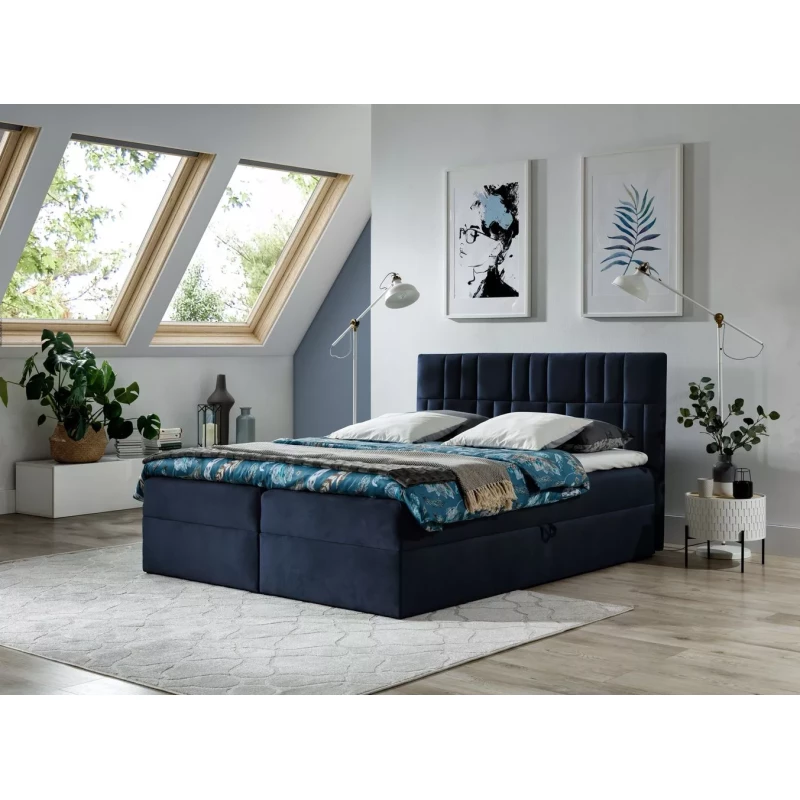 Bettgestell 120x220 IVANA 3 - Dunkelblau + GRATIS Matratzenauflage