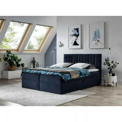 Bettgestell 120x220 IVANA 3 - Dunkelblau + GRATIS Matratzenauflage