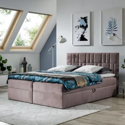 Kontinentales Bett 120x220 IVANA 3 - rosa + GRATIS Matratzenauflage