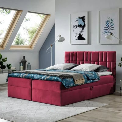 Continental-Bett 120x220 IVANA 3 - rot + GRATIS Matratzenauflage