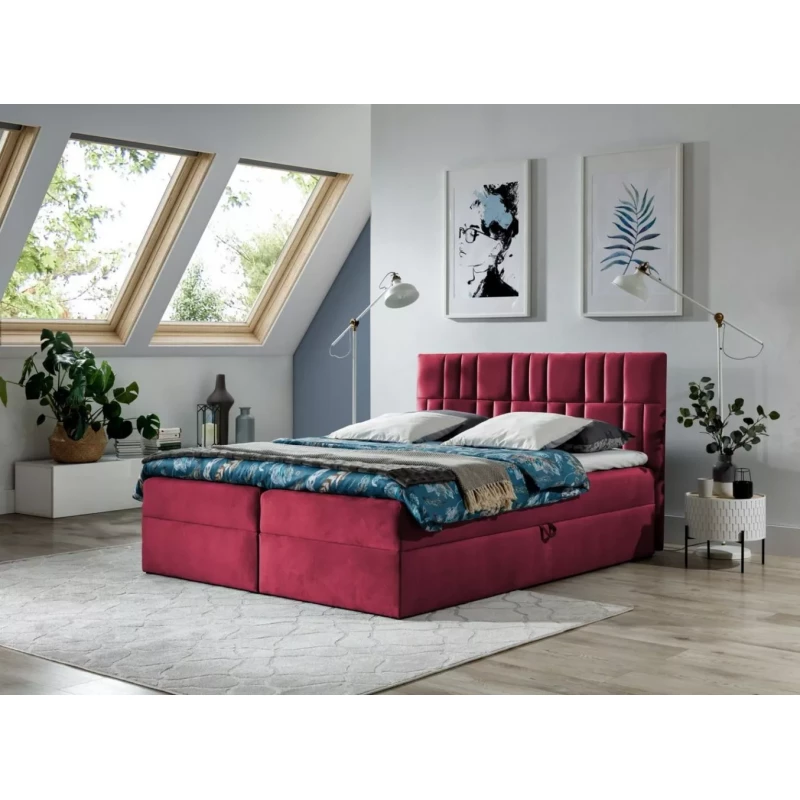 Continental-Bett 120x220 IVANA 3 - rot + GRATIS Matratzenauflage