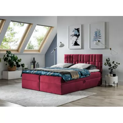 Continental-Bett 120x220 IVANA 3 - rot + GRATIS Matratzenauflage