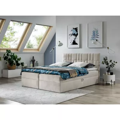 Kontinentales Bett 120x220 IVANA 3 - Beige + GRATIS Matratzenauflage