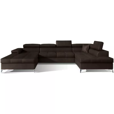 U-förmige Sofagarnitur MARIS – dunkelbraun, echtes Design