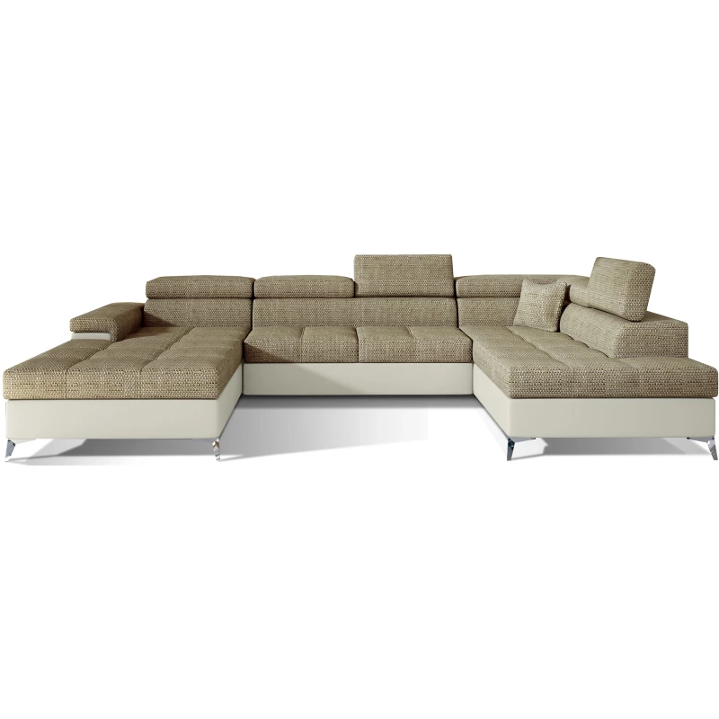 U-förmige Sofagarnitur MARIS – Dunkelbeige/Beige, rechte Ausführung