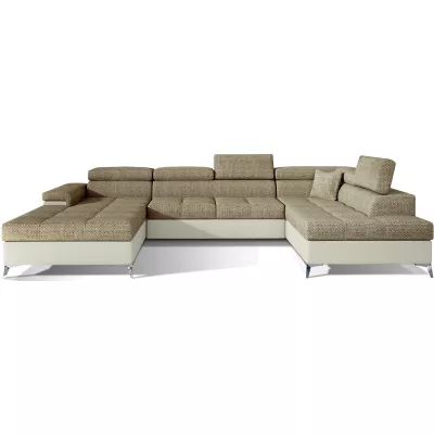 U-förmige Sofagarnitur MARIS – Dunkelbeige/Beige, rechte Ausführung
