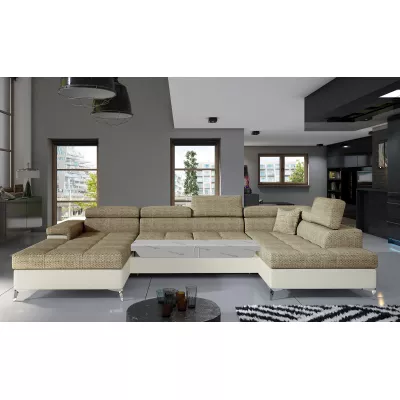 U-förmige Sofagarnitur MARIS – Dunkelbeige/Beige, rechte Ausführung