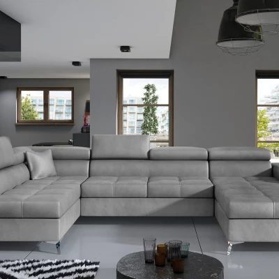 U-förmiges Sofa MARIS – grau, linke Ausführung