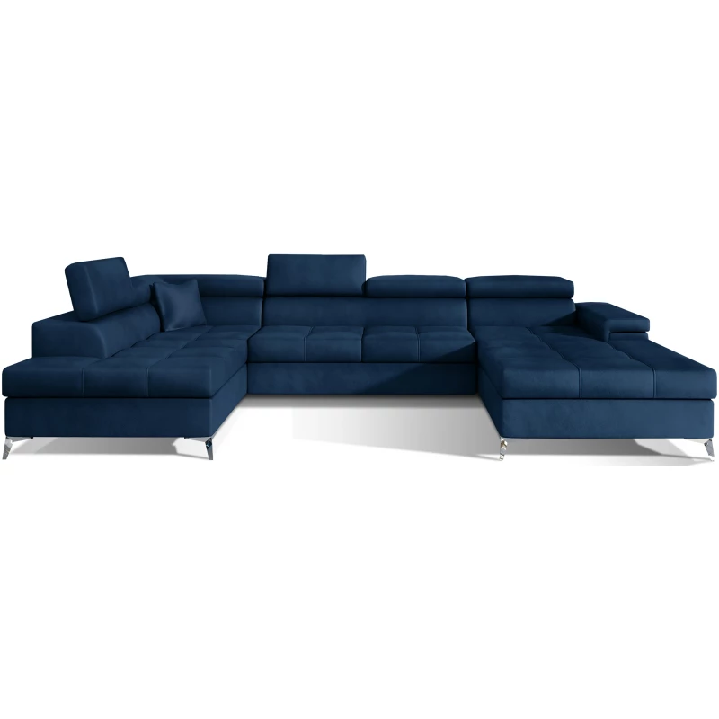 U-förmiges Sofa MARIS – blau, linke Ausführung
