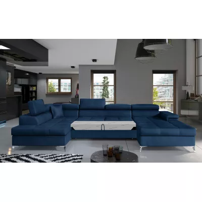 U-förmiges Sofa MARIS – blau, linke Ausführung
