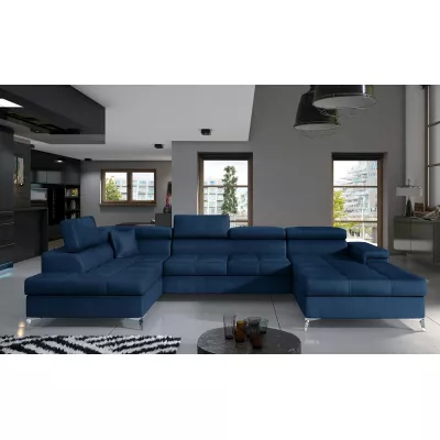 U-förmiges Sofa MARIS – blau, linke Ausführung