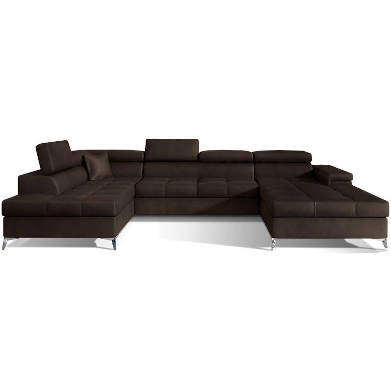 U-förmiges Sofa MARIS – dunkelbraun, linke Ausführung