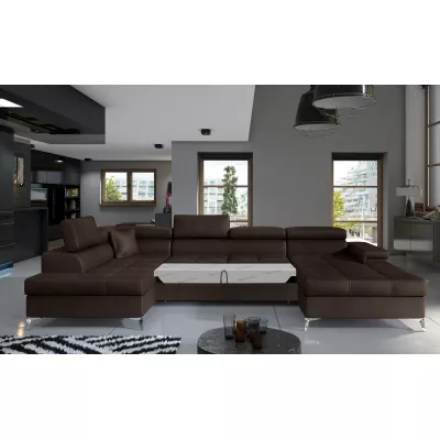 U-förmiges Sofa MARIS – dunkelbraun, linke Ausführung