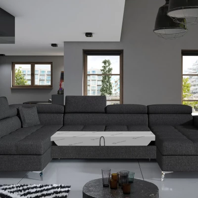 U-förmiges Sofa MARIS – dunkelgrau, linke Ausführung