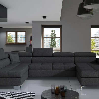 U-förmiges Sofa MARIS – dunkelgrau, linke Ausführung